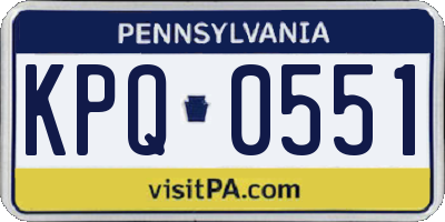 PA license plate KPQ0551