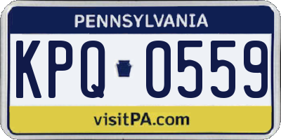 PA license plate KPQ0559