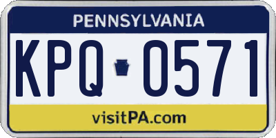 PA license plate KPQ0571