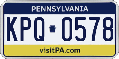PA license plate KPQ0578
