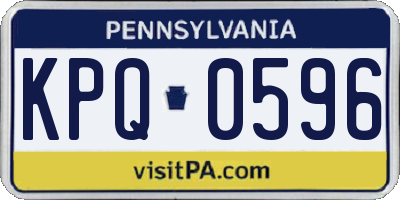 PA license plate KPQ0596