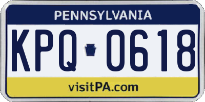 PA license plate KPQ0618