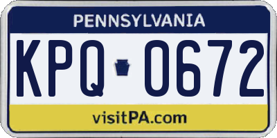 PA license plate KPQ0672