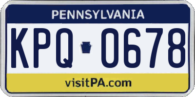 PA license plate KPQ0678