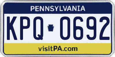 PA license plate KPQ0692