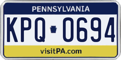 PA license plate KPQ0694