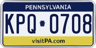 PA license plate KPQ0708