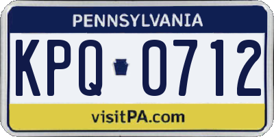 PA license plate KPQ0712