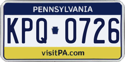 PA license plate KPQ0726