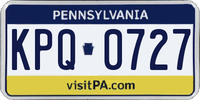PA license plate KPQ0727