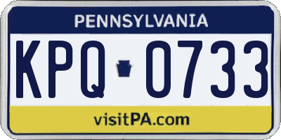 PA license plate KPQ0733