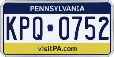 PA license plate KPQ0752