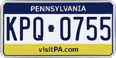 PA license plate KPQ0755
