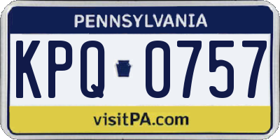 PA license plate KPQ0757