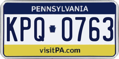 PA license plate KPQ0763