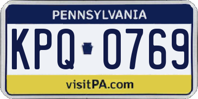 PA license plate KPQ0769