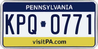 PA license plate KPQ0771