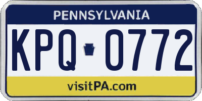 PA license plate KPQ0772