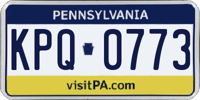 PA license plate KPQ0773
