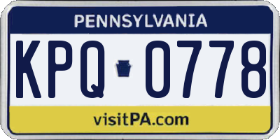 PA license plate KPQ0778