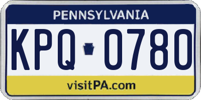 PA license plate KPQ0780