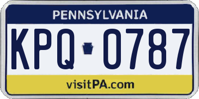 PA license plate KPQ0787
