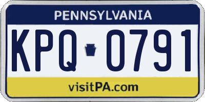 PA license plate KPQ0791