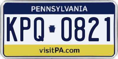 PA license plate KPQ0821
