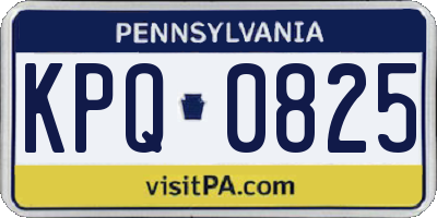 PA license plate KPQ0825