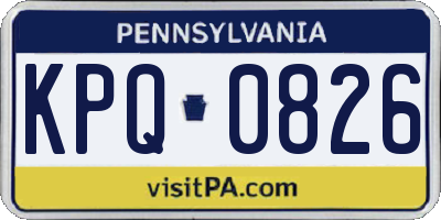 PA license plate KPQ0826