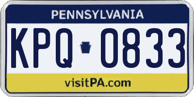 PA license plate KPQ0833