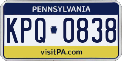 PA license plate KPQ0838