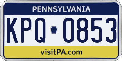 PA license plate KPQ0853
