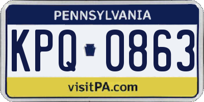PA license plate KPQ0863