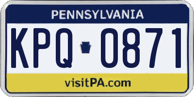 PA license plate KPQ0871