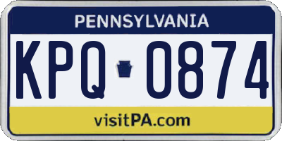 PA license plate KPQ0874