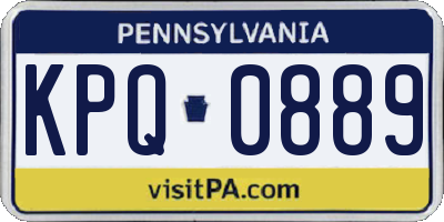 PA license plate KPQ0889