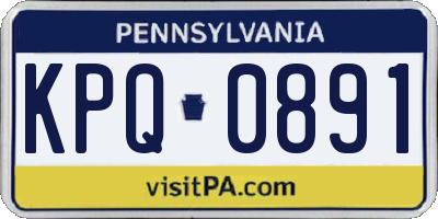 PA license plate KPQ0891