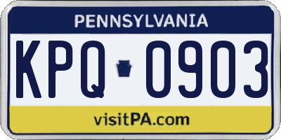 PA license plate KPQ0903