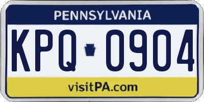 PA license plate KPQ0904