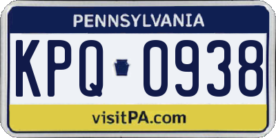 PA license plate KPQ0938