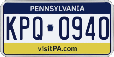 PA license plate KPQ0940