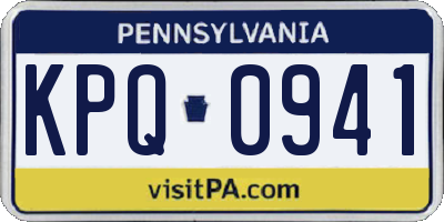 PA license plate KPQ0941