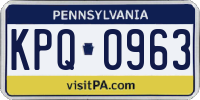 PA license plate KPQ0963