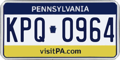 PA license plate KPQ0964