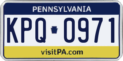 PA license plate KPQ0971