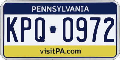 PA license plate KPQ0972
