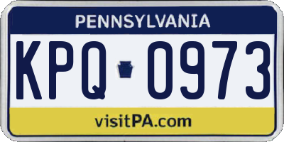 PA license plate KPQ0973