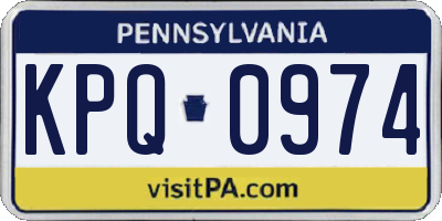 PA license plate KPQ0974