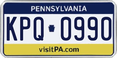 PA license plate KPQ0990
